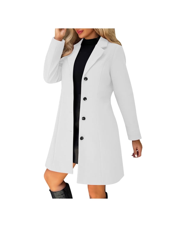 Women's Winter Thicken Wool Coat, Casual Stand Collar Single-Breasted Peacoat, Elegant Wool Blend Inner Lining Pocket Over Coat