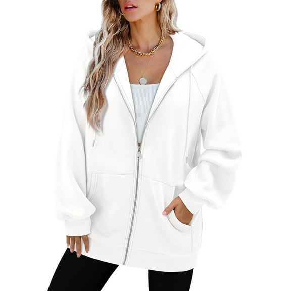 Kukoosong Women's Zip Up Hoodies Winter Warm Casual Long Sleeve Hooded Sweatshirt Jackets