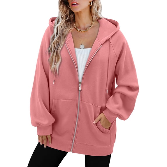 Kukoosong Women's Zip Up Hoodies Winter Warm Casual Long Sleeve Hooded Sweatshirt Jackets