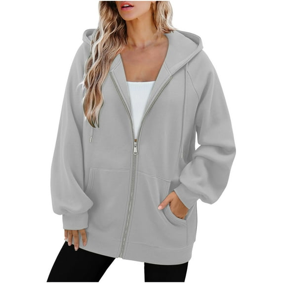 Kukoosong Women's Zip Up Hoodies Winter Warm Casual Long Sleeve Hooded Sweatshirt Jackets