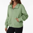 thumbnail image 1 of Kukoosong Women's Zip Up Sweatshirts Jackets Long Sleeve Casual Loose Outwear with Pockets, 1 of 7