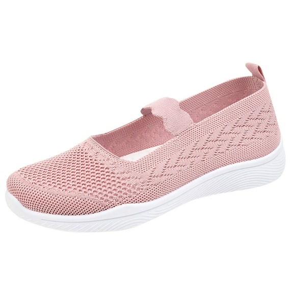 Kukoosong Womens Comfort Shoes Cloth Shoes for Women New Mesh Breathable Comfortable Soft Bottom Non-Slip Flats Flat Shoes Women Pink 38