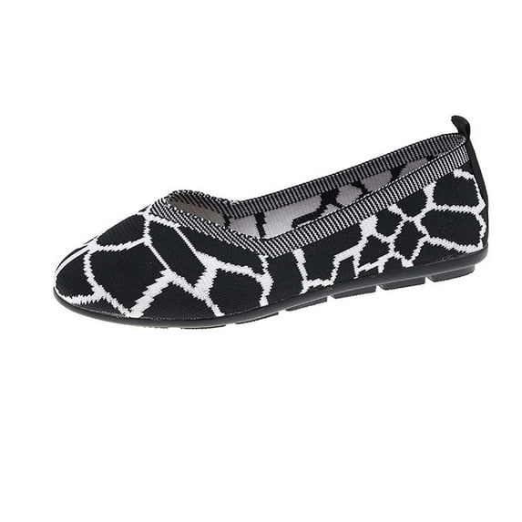Kukoosong Womens Comfort Shoes Multicolor Round-Toe Flats Shoes Women Lightweight Soft Sneakers Casual Shoe Flat Shoes Women Black 39