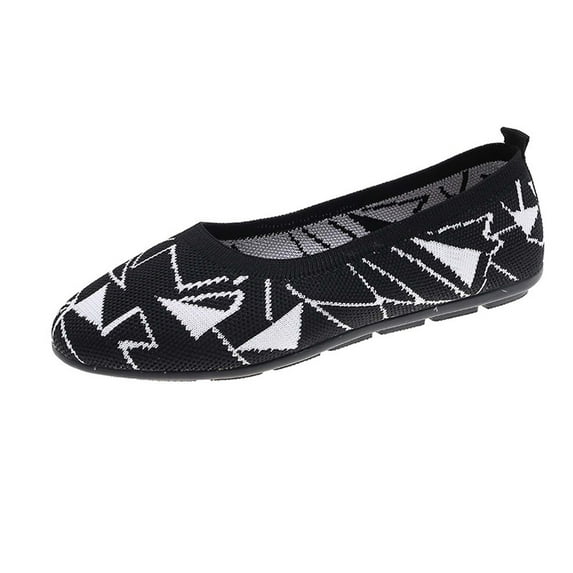 Kukoosong Womens Comfort Shoes Multicolor Round-Toe Flats Shoes Women Lightweight Soft Sneakers Casual Shoe Flat Shoes Women Black 40