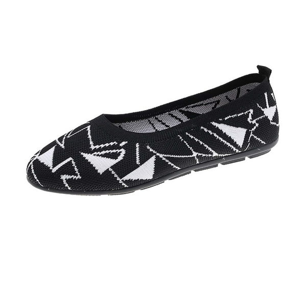 Kukoosong Womens Comfort Shoes Multicolor Round-Toe Flats Shoes Women Lightweight Soft Sneakers Casual Shoe Flat Shoes Women Black 42