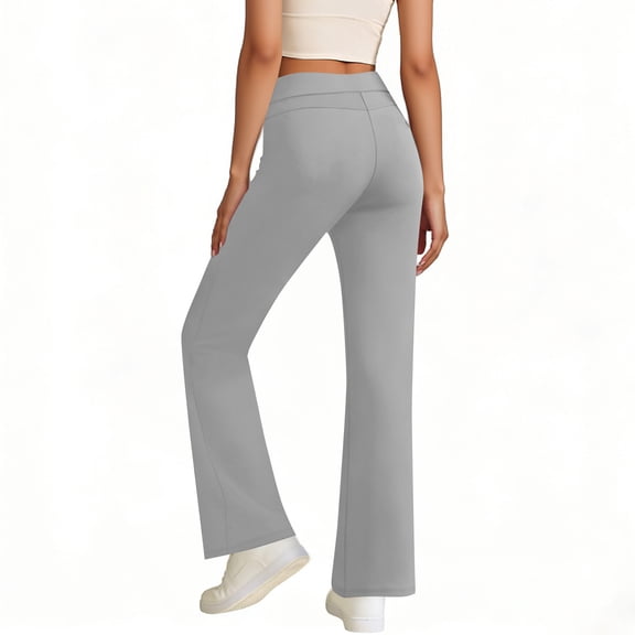 Kukoosong Yoga Pants for Women, Women's Solid Color Elastic Waist Casual Sweatpants with Side Pockets Relaxed Pants, Workout Athletic Leggings