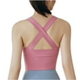 thumbnail image 1 of Kukoosong Zip Front Post-Surgery Bra Women's Wireless Sports Bras Padded Strappy Medium Support Yoga Exercise Athletic Bras Pink XL, 1 of 5