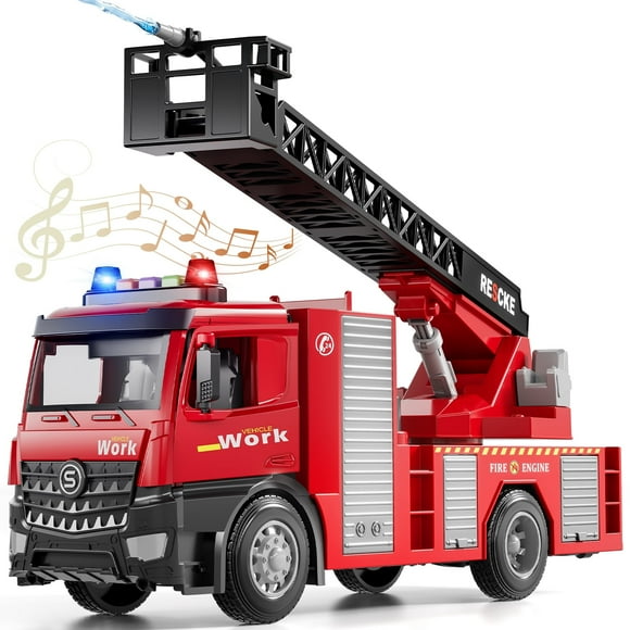 KukuFun Fire Truck Car Toys for Toddlers Ages 1-4 Years Old Boys girls, Toddlers Car Toys with Light Sound