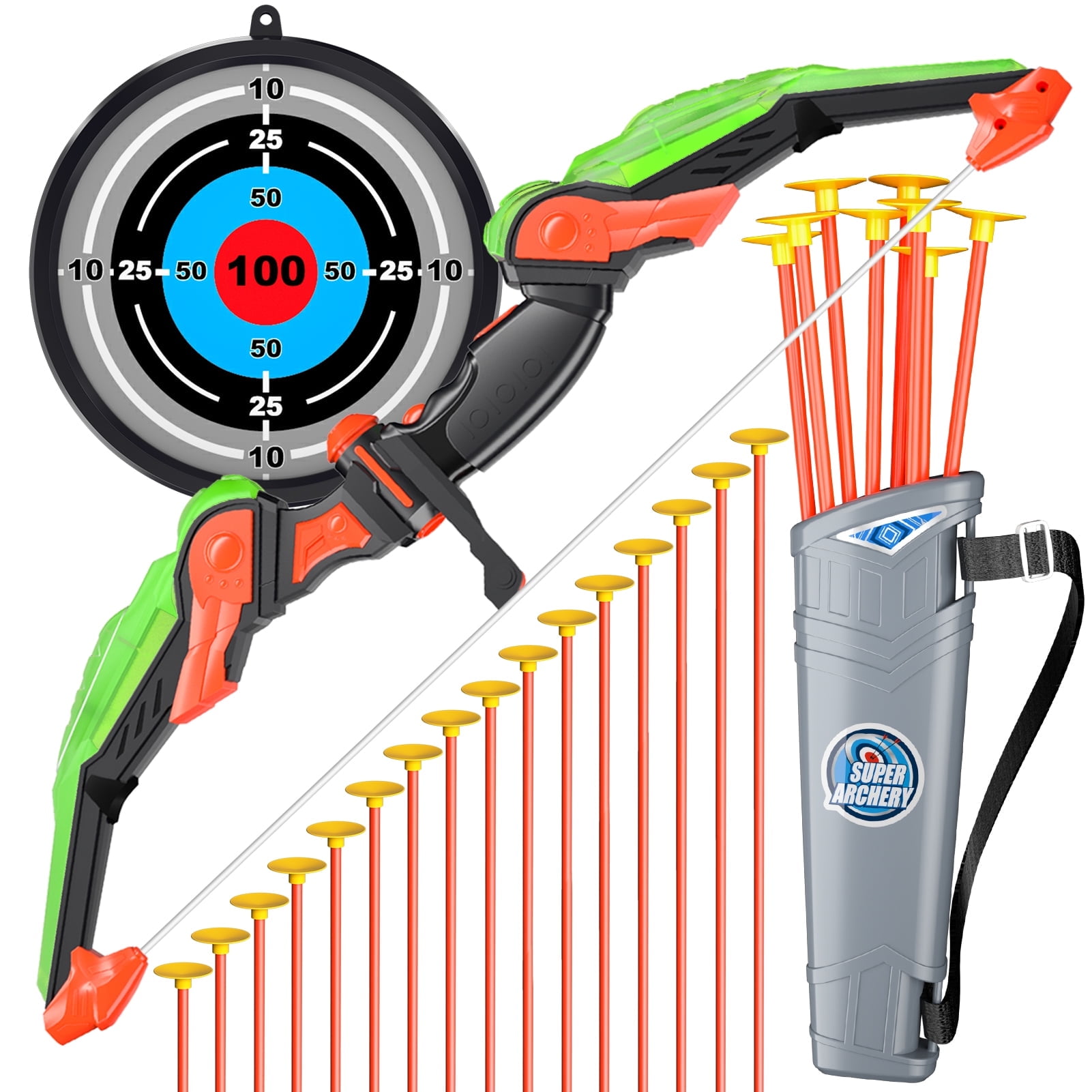 KukuFun Kids Bows and Arrows for Boys Girls Ages 4-8-12, Kids Archery Set Toys for Kids Boys 6 7 8 9 10 11 12 Years Old