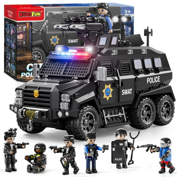 KukuFun Police Car Toys, 1-3-5 Years Old Boys Toys, Police Car with Light Sound, Toddlers Boys Birthday Gift