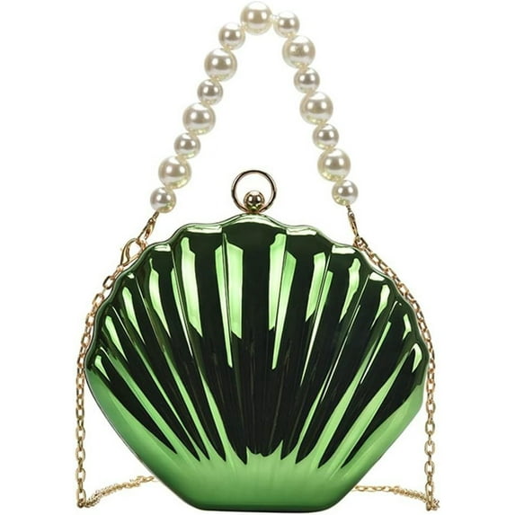 Kukuzhu Acrylic Shell Evening Bags Women Chic Pearl Evening Handbag Wedding Party Shoulder Bag
