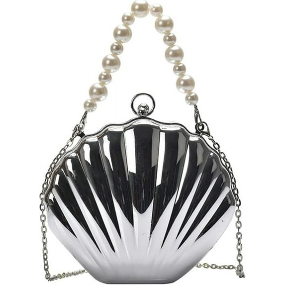 Kukuzhu Acrylic Shell Evening Bags Women Chic Pearl Evening Handbag Wedding Party Shoulder Bag
