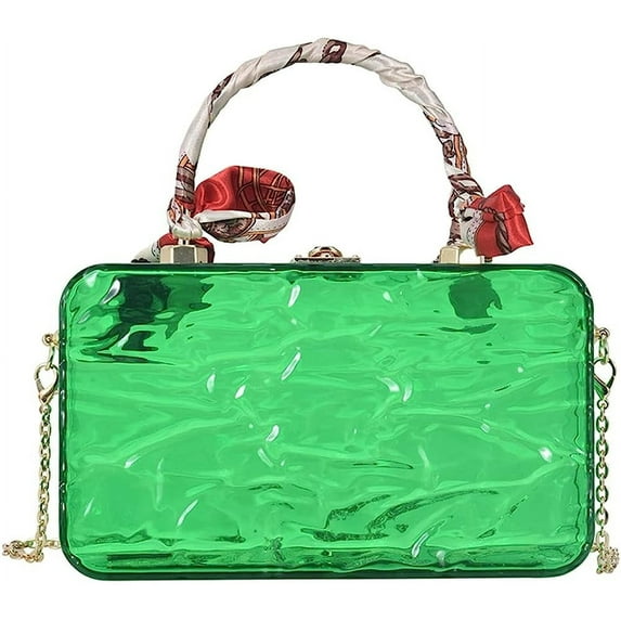 Kukuzhu Acrylic Transparent Evening Handbags Women Chic Soft Handle Party Evening Clutch Purse