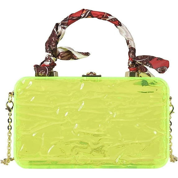 Kukuzhu Acrylic Transparent Evening Handbags Women Chic Soft Handle Party Evening Clutch Purse