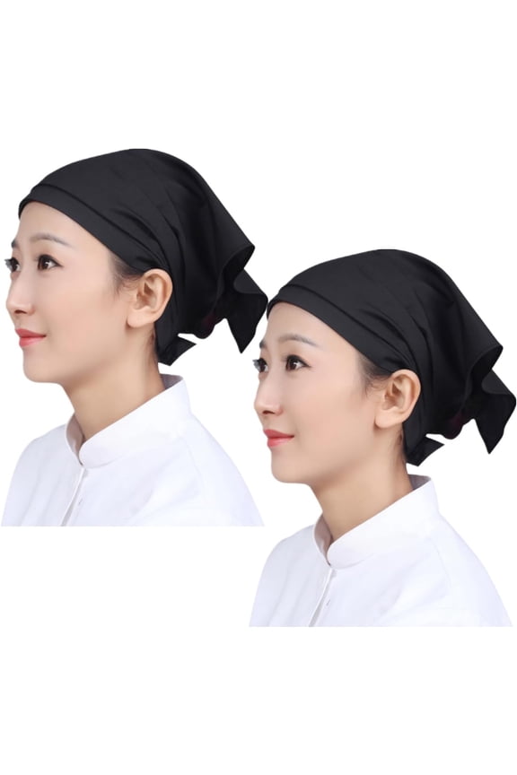 Adult Chef Hat Women Kitchen Cooking Chef Cap Waitress Triangular Hair Bandanna Adjustable Restaurant Working Cap Headscarf