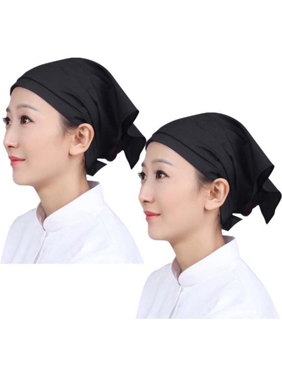 Adult Chef Hat Women Kitchen Cooking Chef Cap Waitress Triangular Hair Bandanna Adjustable Restaurant Working Cap Headscarf