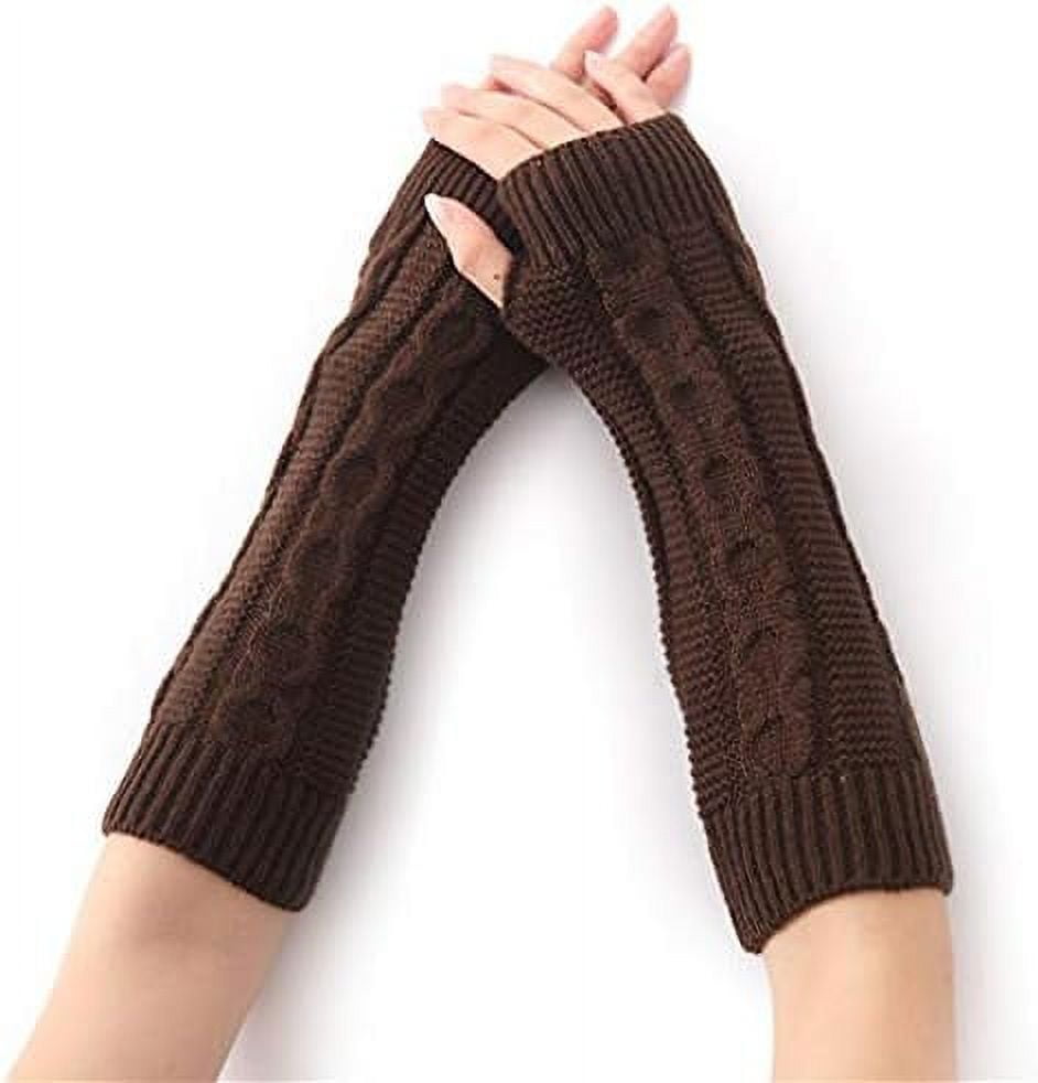Kukuzhu Arm Warmers Y2K Grunge Rib Knit Arm Warmers Preppy