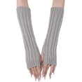 thumbnail image 1 of Kukuzhu Arm Warmers Y2K Rib Knit Arm Warmers Fingerless Grunge Gloves Gyaru Lolita Y2K Accessories Harajuku Arm Sleeves, 1 of 6
