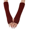 thumbnail image 1 of Kukuzhu Arm Warmers Y2K Rib Knit Arm Warmers Fingerless Grunge Gloves Gyaru Lolita Y2K Accessories Harajuku Arm Sleeves, 1 of 5