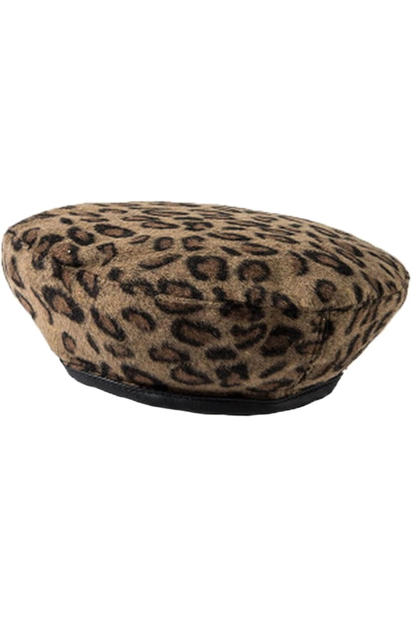 Autumn Winter Women's Beret Hat Leopard Retro Woolen Fashion Caps Elegant Ladies Cap Chapeau Berets Hats