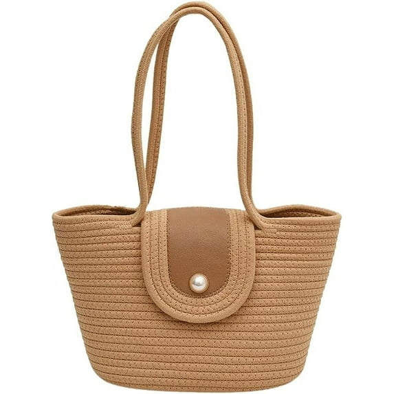 Kukuzhu Beach Bag for Women Handwoven Tote Bag Large Stylish Handbag Shoulder Bag for Travel Vacation