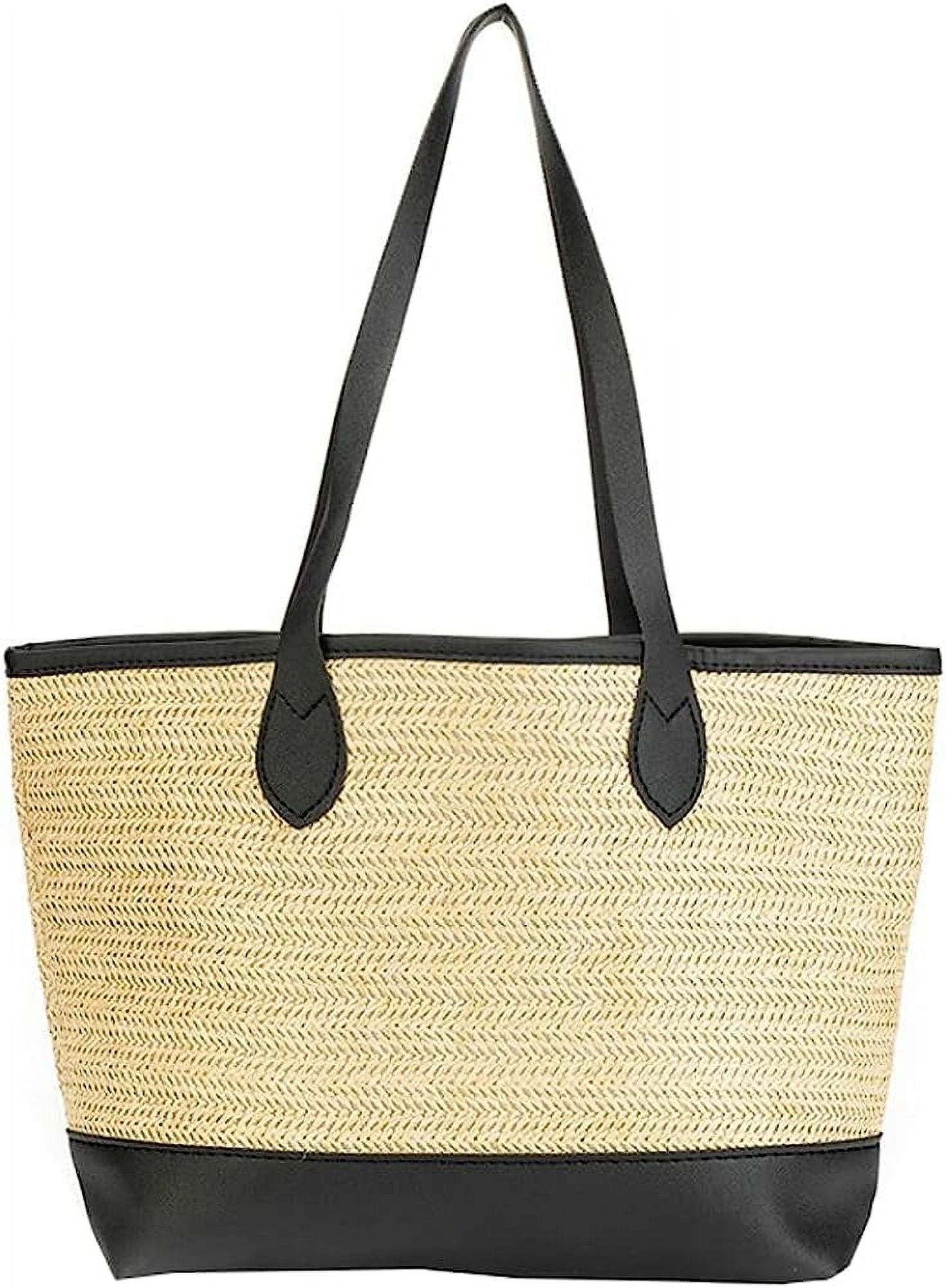 Kukuzhu Beach Straw Hadbag Women Large Woven PU Summer Trendy Tote Bag ...