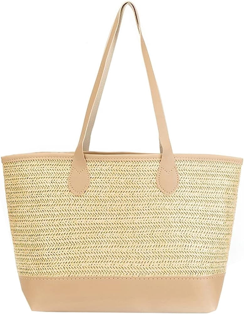 Kukuzhu Beach Straw Hadbag Women Large Woven PU Summer Trendy Tote Bag ...