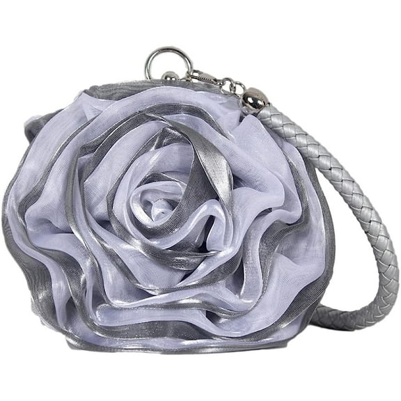Kukuzhu Bride Flower Evening Bags Mini Women Chic Wedding Party Evening Clutch Purse Handbag