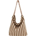 thumbnail image 1 of Kukuzhu Canvas Hobo Bag Tote Bag Women Large Stripe Shoulder Bag Chic Crossbody Bag, 1 of 7