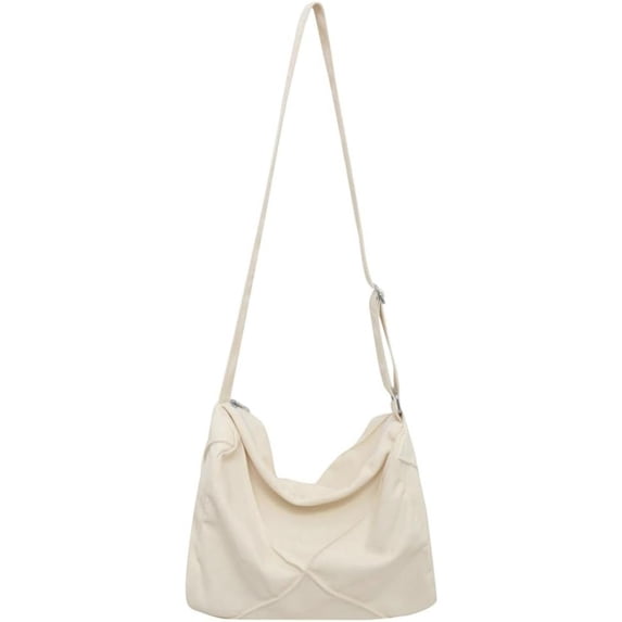 Kukuzhu Canvas Hobo Bag for Women Men Crossbody Shoulder Bag Handbag Large Totes Purse Satchele with Pure Color