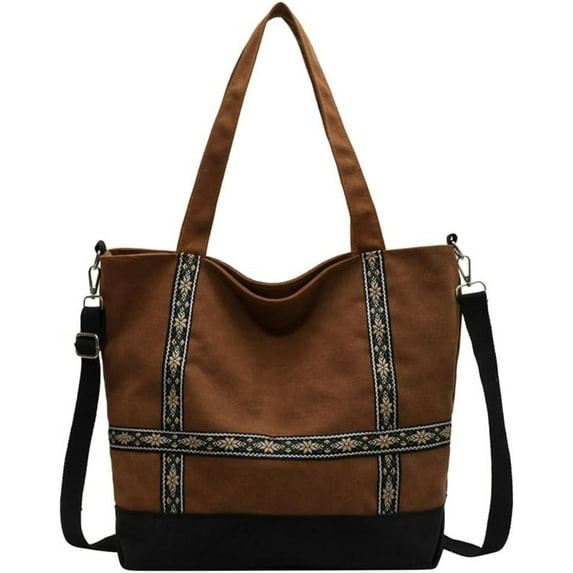 Kukuzhu Canvas Hobo Bags for Women Casual Shoulder Bag Chic Large Tote Bag Handbag