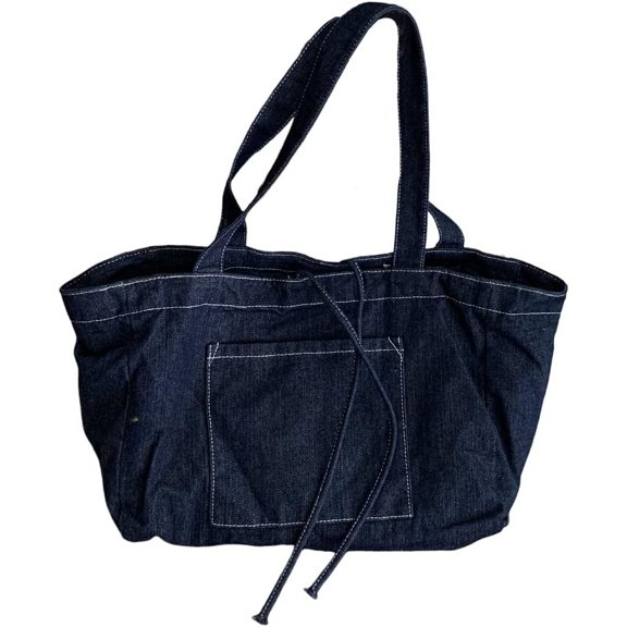 Kukuzhu Canvas Shoulder Bag Women Denim Large Designer Tote Bag Casual Shopping Handbag Purse