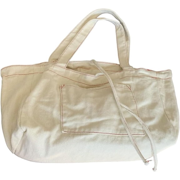 Kukuzhu Canvas Shoulder Bag Women Denim Large Designer Tote Bag Casual Shopping Handbag Purse