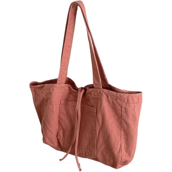 Kukuzhu Canvas Shoulder Bag Women Denim Large Designer Tote Bag Casual Shopping Handbag Purse