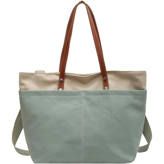 Kukuzhu Canvas Shoulder Bag for Women Large Hobo Bag Casual Fashion Tote Handbag