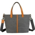 thumbnail image 1 of Kukuzhu Canvas Tote Bag Women Large Chic Elegant Casual Shoulder Bag Handbag, 1 of 7