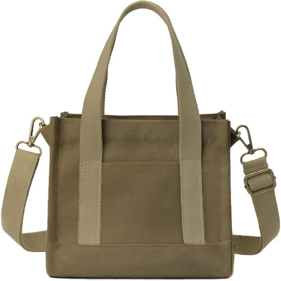 Kukuzhu Canvas Tote Bag for Women Stylish Crossboy Handbag Casual Hobo Bag Top Handle Satchel with Multiple Pockets