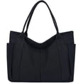 thumbnail image 1 of Kukuzhu Canvas Tote Bags for Women Handbag Large Tote Purse with Multiple Pockets Canvas Shoulder Bag for Office, Travel, School, 1 of 2