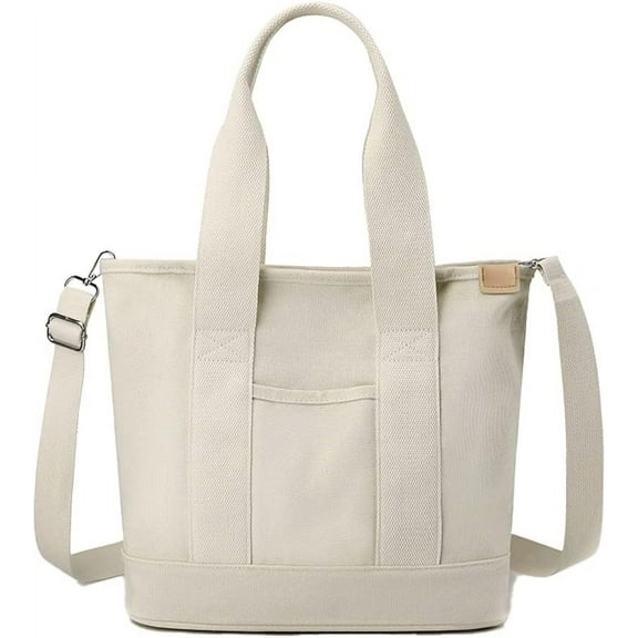 Kukuzhu Canvas Tote Bags for Women Large Shoulder Bag Handbags Big Satchel Purses Multi-pocket Handbags Casual Work Bags