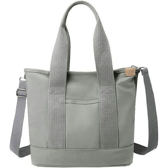 Kukuzhu Canvas Tote Bags for Women Large Shoulder Bag Handbags Big Satchel Purses Multi-pocket Handbags Casual Work Bags