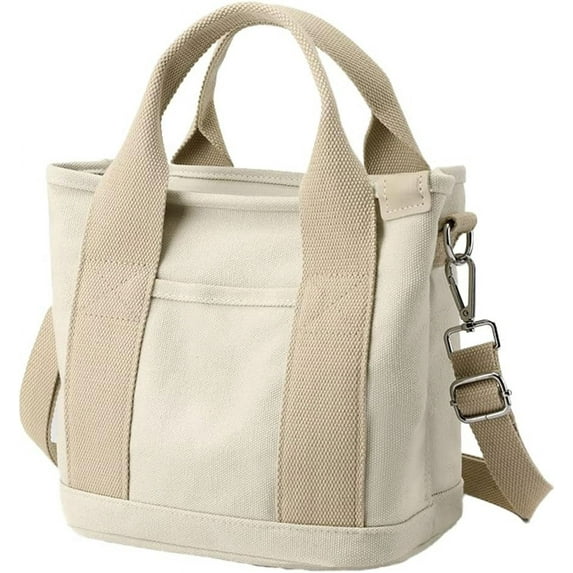 Kukuzhu Canvas Tote Bags for Women Small Crossbody Bag Canvas Satchel Bag Handbag Stylish Tote Handbag Canvas Shoulder Bag