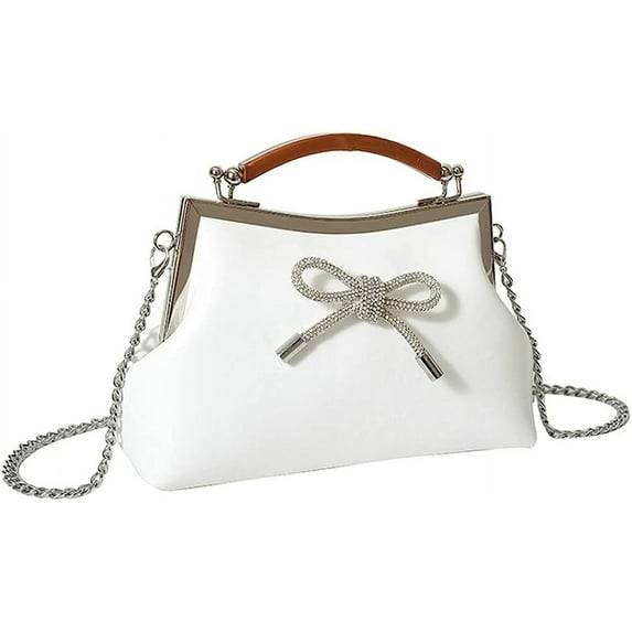 Kukuzhu Chic Bow Bucket Bag Women Casual Wedding Chain Shoulder Bag