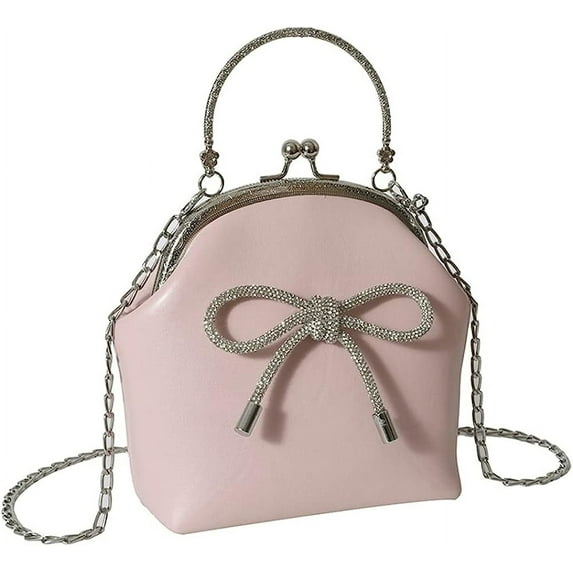 Kukuzhu Chic Bow Bucket Bag Women Casual Wedding Chain Shoulder Bag