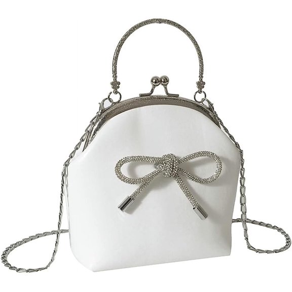 Kukuzhu Chic Bow Bucket Bag Women Casual Wedding Chain Shoulder Bag