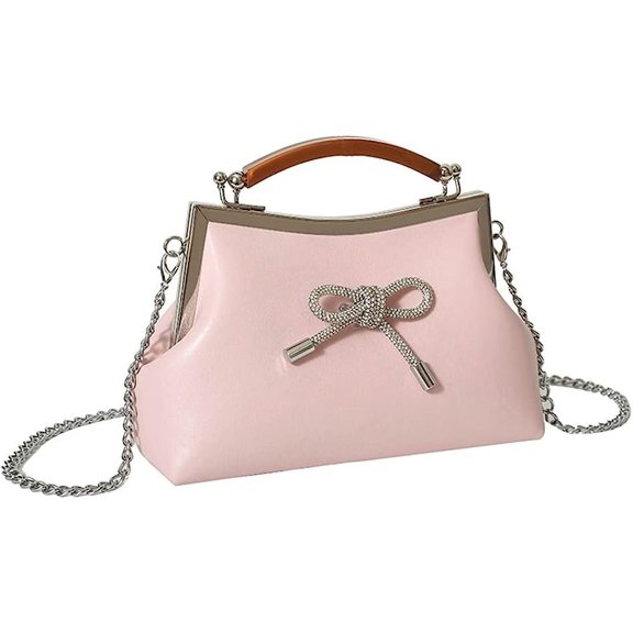 Kukuzhu Chic Bow Bucket Bag Women Casual Wedding Chain Shoulder Bag