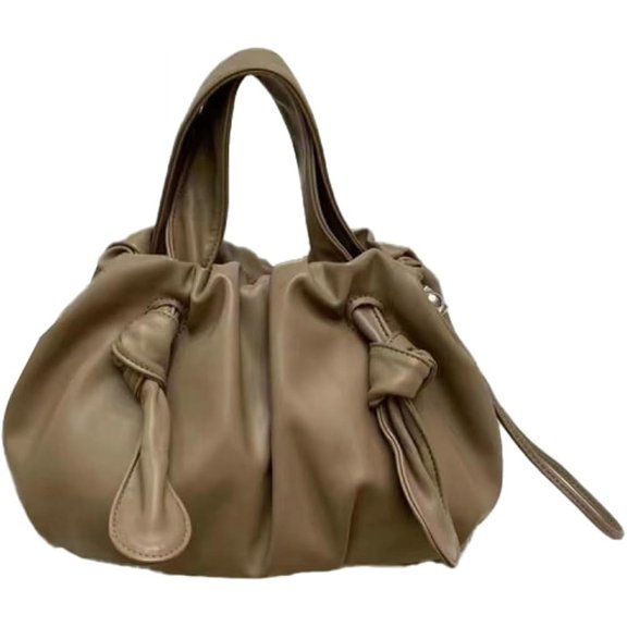 Kukuzhu Chic Shoulder Bag Tote Bag Women Pleated Drawstring Hobo Bag Chic Soft Handbag Purse