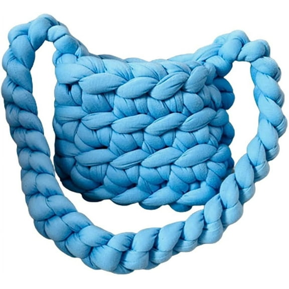 Kukuzhu Knit Tote Bag for Women Cute Handmade Woven Crochet Clutch Shoulder Bag Aesthetic Y2k Crossbody Bag Purse