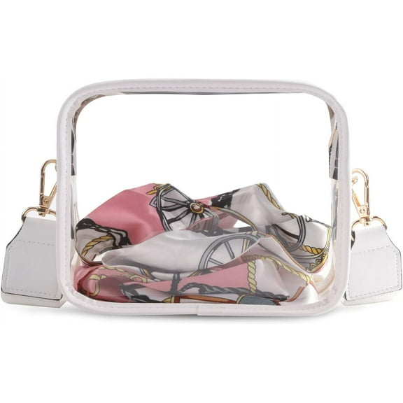 Kukuzhu Clear Bag Stadium Approved Clear Purse Concert Stadium Clear Crossbody Bag PVC Clear Shoulder Bag Clutch