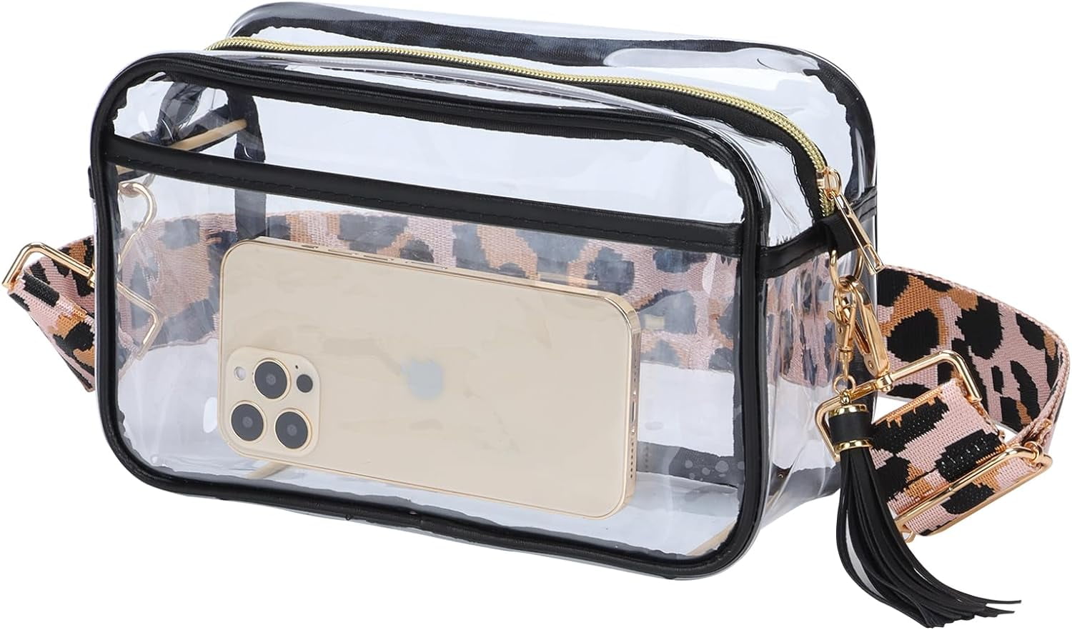 Kukuzhu Clear Crossbody Bag Stadium Approved, Clear Purses for Women PVC Clear Stadium Bag