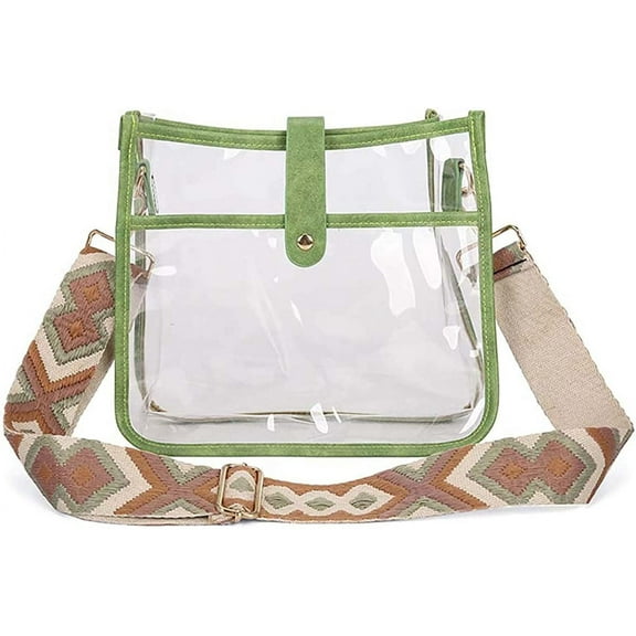 Kukuzhu Clear Crossbody Bag for Women Clear Purse Bag Stadium Approved Shoulder Bag Concert Bag
